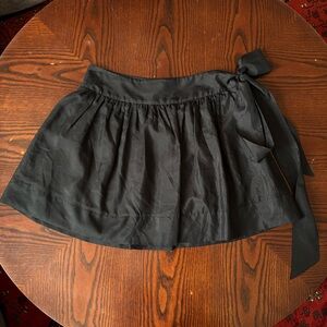 100% Silk Black Mini Skirt with Bow